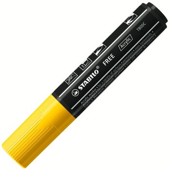 Marqueur pointe large STABILO FREE acrylic T800C - jaune 1