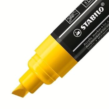 Marqueur pointe large STABILO FREE acrylic T800C - jaune 2