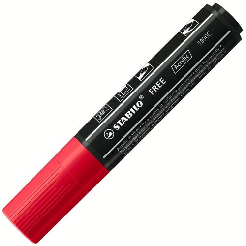 Marqueur pointe large STABILO FREE acrylic T800C - rouge foncé