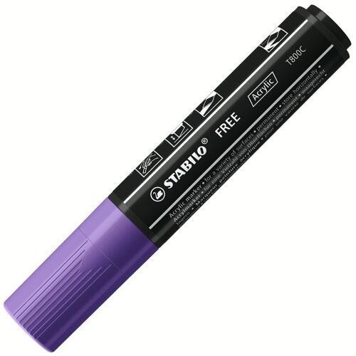 Marqueur pointe large STABILO FREE acrylic T800C - violet