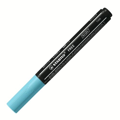 Marqueur pointe moyenne STABILO FREE acrylic T300 - bleu clair