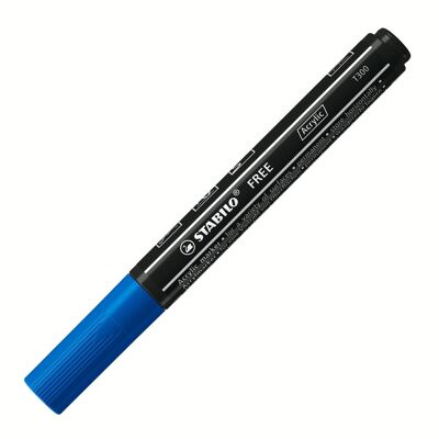 STABILO FREE acrílico T300 marcador de punta media - azul oscuro