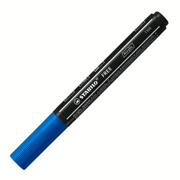 Marqueur pointe moyenne STABILO FREE acrylic T300 - bleu foncé 1