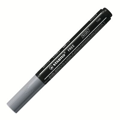 STABILO FREE acrylic T300 medium tip marker - dark gray