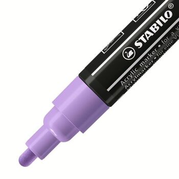 Marqueur pointe moyenne STABILO FREE acrylic T300 - lilas clair 2