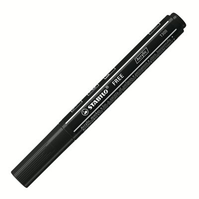STABILO FREE acrylic T300 medium tip marker - black