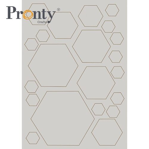 Pronty Crafts Grey Chipboard Hexagon A4