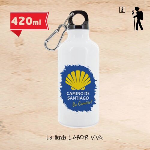 Botella de Agua Aluminio Camino de Santiago, capacidad. 420 ml.