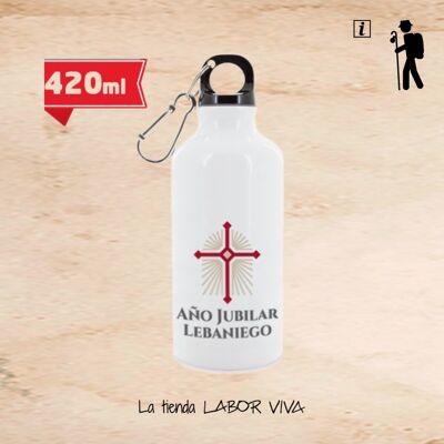 Aluminum Water Bottle Camino de Lebaniego, capacity. 420 ml.