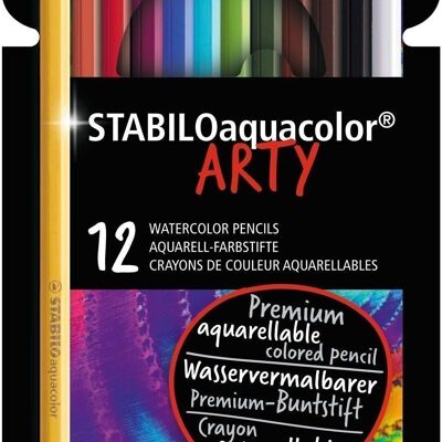 Crayons de couleur aquarellables - Etui carton x 12 STABILOaquacolor ARTY