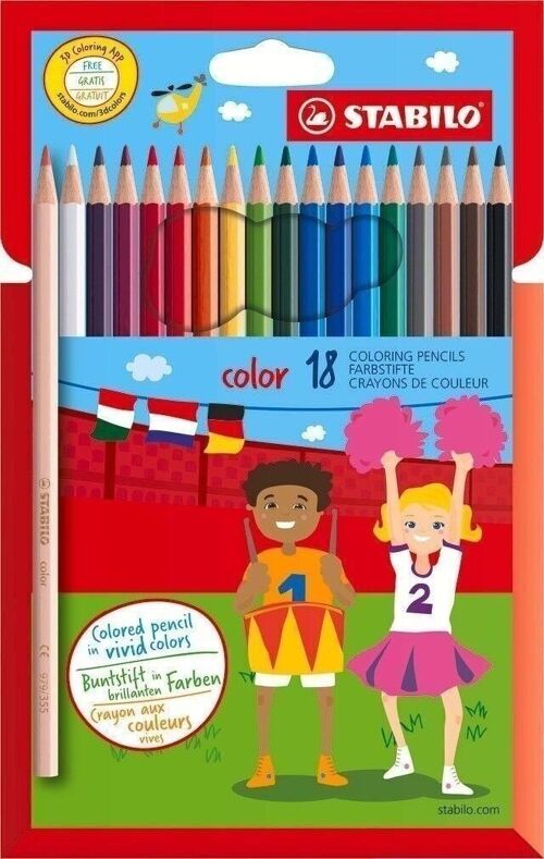 Crayons de couleur - Etui carton x 18 STABILO color