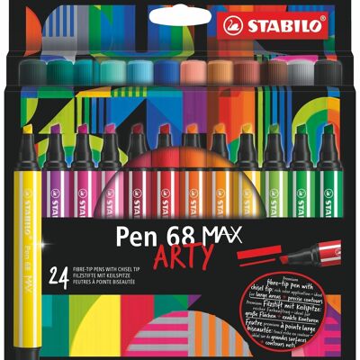 Marker mit Keilspitze – Kartonetui x 24 STABILO Pen 68 MAX ARTY