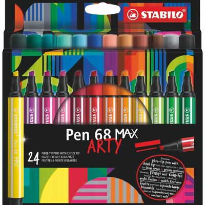 Rotuladores punta cincel - Estuche cartón x 24 STABILO Pen 68 MAX ARTY