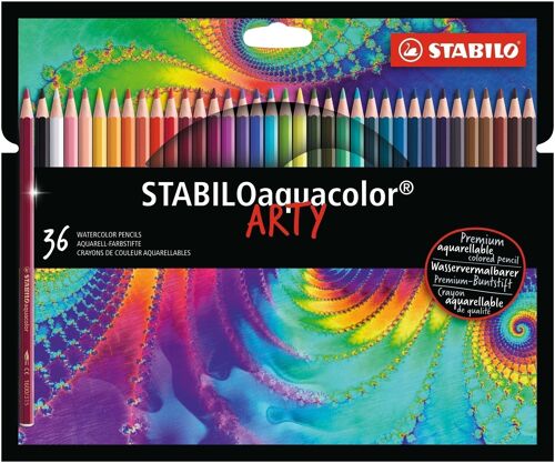 Crayons de couleur aquarellables - Etui carton x 36 STABILOaquacolor ARTY