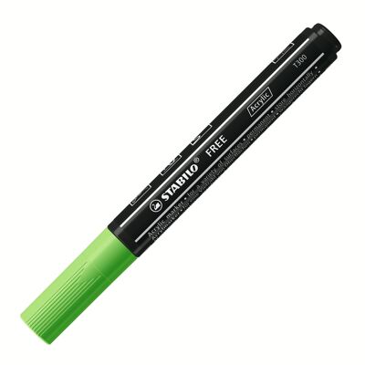 Marqueur pointe moyenne STABILO FREE acrylic T300 - vert clair