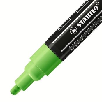 Marqueur pointe moyenne STABILO FREE acrylic T300 - vert clair 2