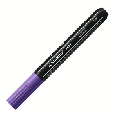 Marqueur pointe moyenne STABILO FREE acrylic T300 - violet