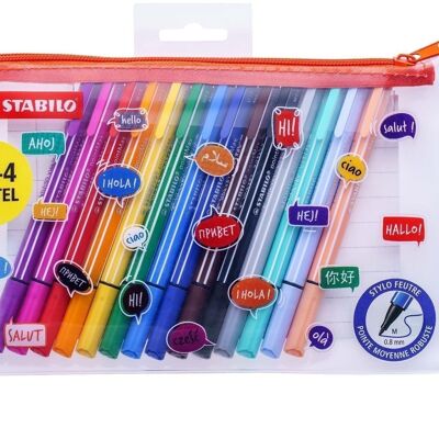 Felt-tip pens - Case x 14 STABILO pointMax "10 + 4 PASTEL"