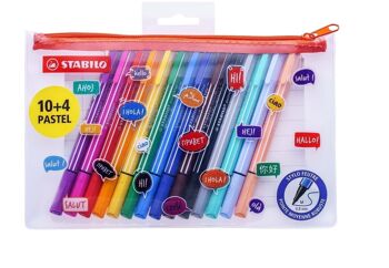 Stylos-feutres - Trousse x 14 STABILO pointMax "10 + 4 PASTEL" 1