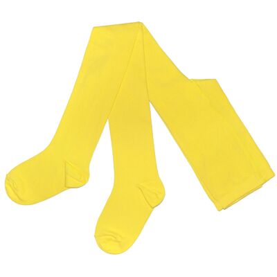 Cotton Tights for Children >>Yellow<< Plain Color UNI