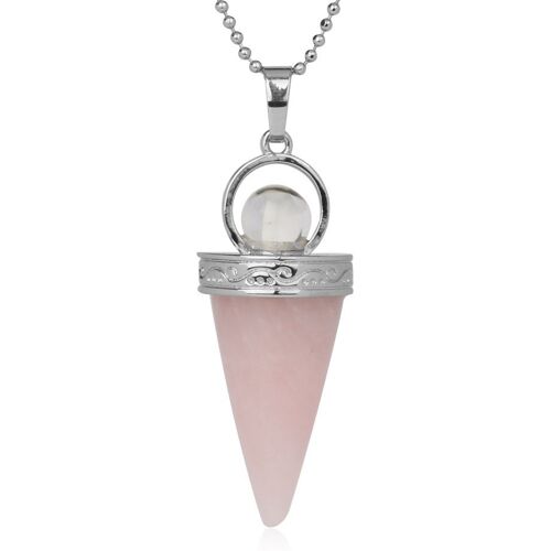 Natural Amethyst Cone Shape Pendant Necklace