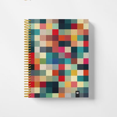 Bunte Spiral-Notizbücher im A6-Format | Pixel