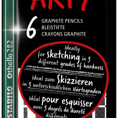 Graphitstifte – Kartonetui x 6 STABILO Othello ARTY-Hartminen (2x 4H, 2x 3H, 2x 2H)