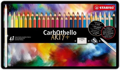 Crayons pastel - Boîte métal x 48 crayons de couleur STABILO CarbOthello ARTY+