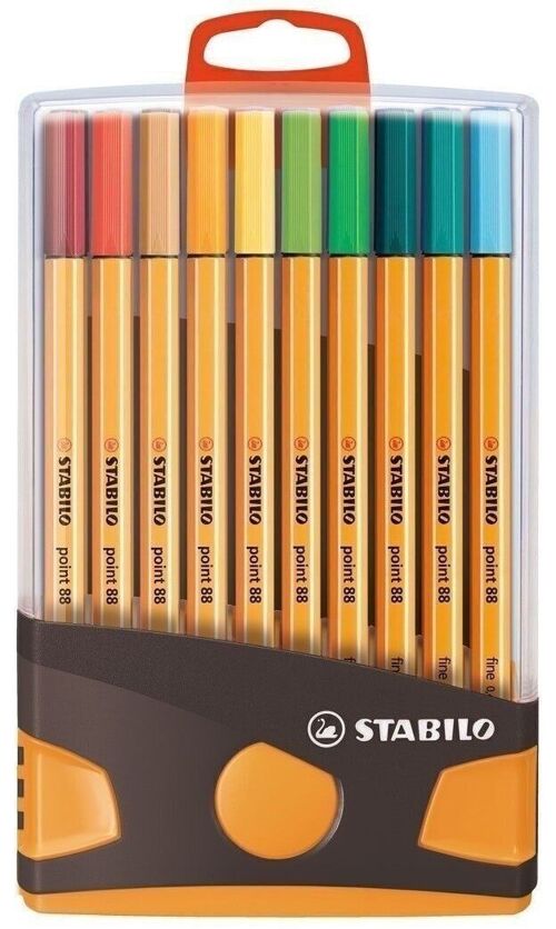 Stylos-feutres - ColorParade x 20 STABILO point 88 boîtier gris/orange