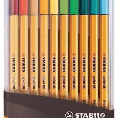 Rotuladores - ColorParade x 20 STABILO punto 88 estuche gris/naranja