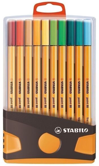 Stylos-feutres - ColorParade x 20 STABILO point 88 boîtier gris/orange 1