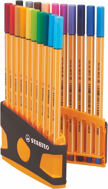 Stylos-feutres - ColorParade x 20 STABILO point 88 boîtier gris/orange 2