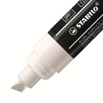 Marqueur pointe large STABILO FREE acrylic T800C - blanc 2