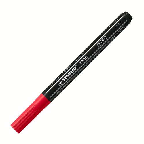 Marqueur pointe fine STABILO FREE acrylic T100 - rouge foncé