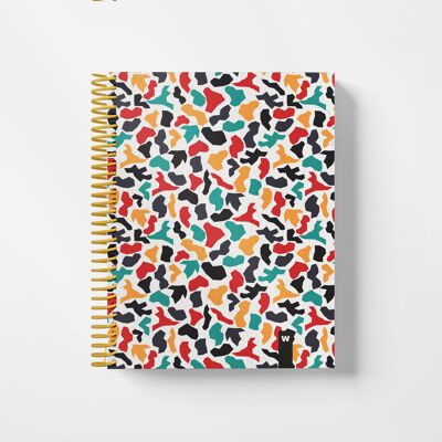 Cuadernos espirales coloridos del bolsillo A6 | terrazo
