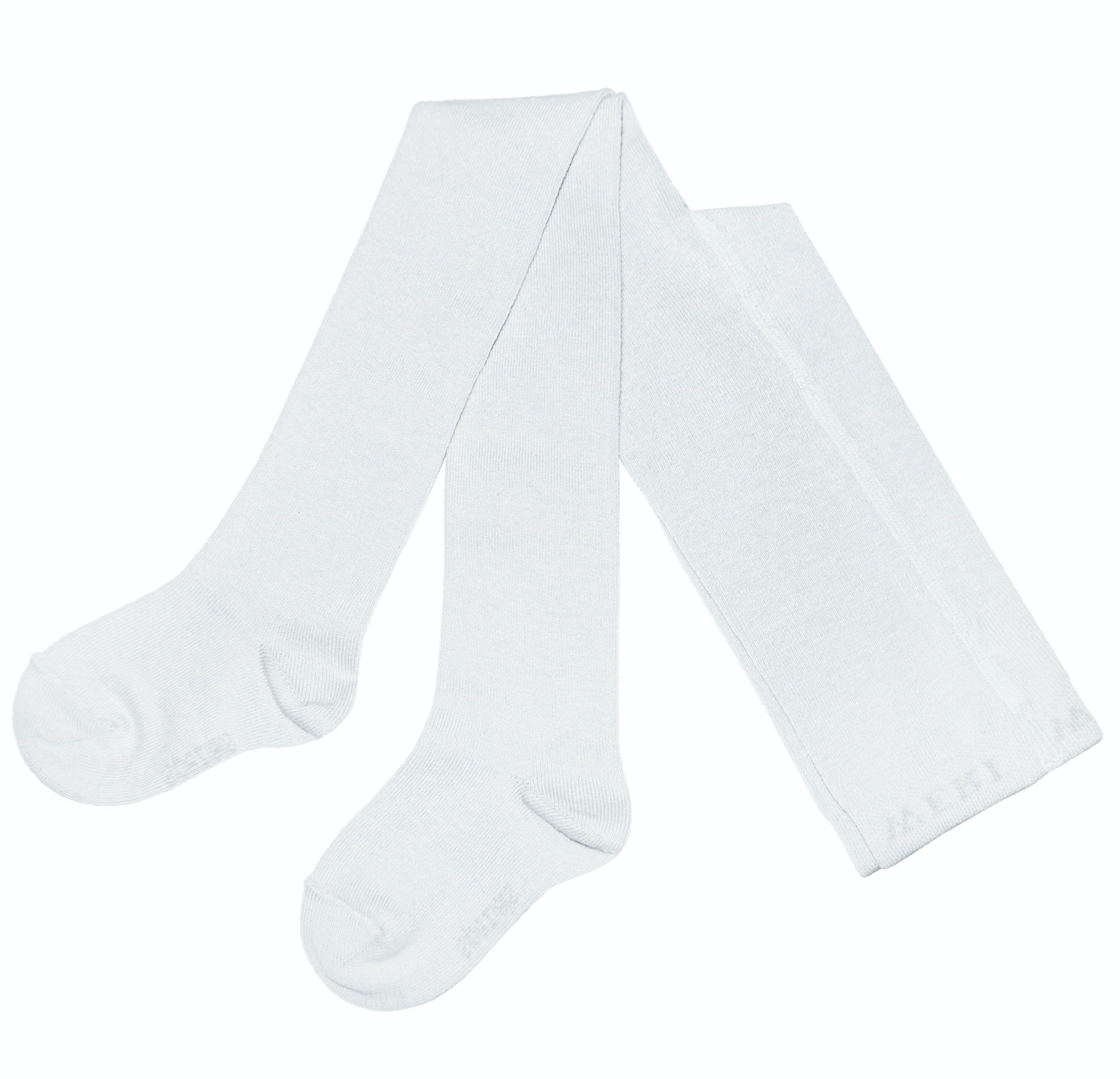 Collants en coton pour enfants &gt;&gt;Blanc&lt;&lt; Uni coton doux