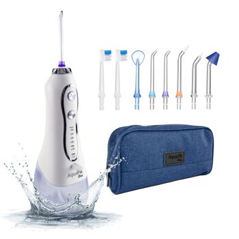 AQUAPIK "ONE" IRRIGATEURS ORAUX PORTABLES, IRRIGATEUR DENTAIRE AVEC 8 BUSES 5 MODES, IPX7 WATERPROOF, IRRIGATEUR ORAL PROFESSIONNEL PUISSANT RECHARGEABLE POUR DENTS ORTHODONTIQUES ET IMPLANT COFFRET DE VOYAGE 1