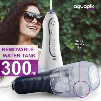 AQUAPIK "ONE" IRRIGATEURS ORAUX PORTABLES, IRRIGATEUR DENTAIRE AVEC 8 BUSES 5 MODES, IPX7 WATERPROOF, IRRIGATEUR ORAL PROFESSIONNEL PUISSANT RECHARGEABLE POUR DENTS ORTHODONTIQUES ET IMPLANT COFFRET DE VOYAGE 2