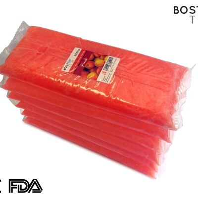 BOSTON TECH BE106-P PURE PARAFFIN WAX 3 KG. 6 BLOCKS OF 450G EACH. IDEAL FOR ANY PARAFFIN BATH. THERAPEUTIC AND AESTHETIC USE. 5 DIFFERENT AROMAS AVAILABLE. (PEACH), 3000 MILLILITER