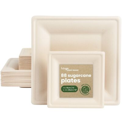 88 Sugarcane Plates Set