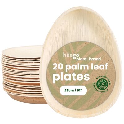 20 platos de hoja de palma