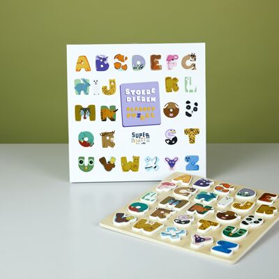 Puzzle dell'alfabeto degli animali duri