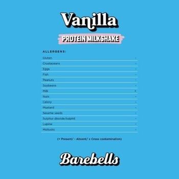 BAREBELLS - Milkshake Protéiné - Saveur Vanille (Vanilla) - Sans lactose - Boîte de 8 bouteilles de 330 ml - Nutri-score A 6