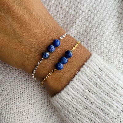 Pulsera Triperle Lapis-lazuli