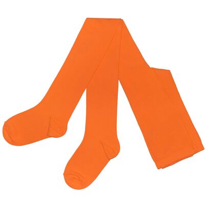 Collants Coton Enfant >>Mandarine<< Uni coton doux