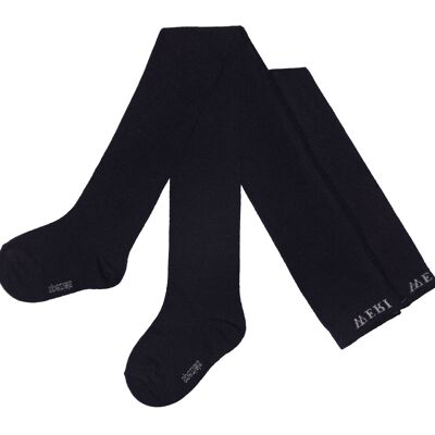 Collants en coton pour enfants >>Noir<< Couleur unie UNI