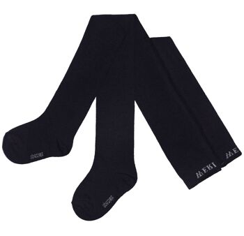 Collants en coton pour enfants >>Noir<< Uni coton doux 1