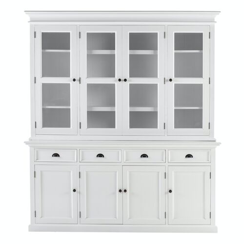 Halifax Buffet Hutch Unit with 4 Glass Doors