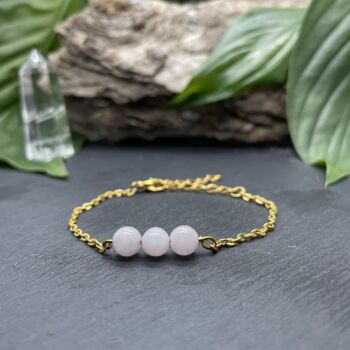 Bracelet Triperle Quartz Rose 4