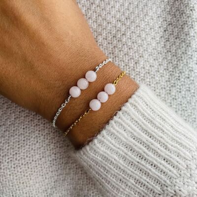 Rose Quartz Triperle Bracelet